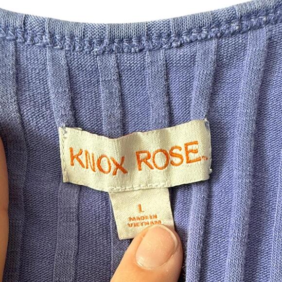 Knox Rose Lavender Ribbed Long Sleeve Top Women’s L - Picture 3 of 5